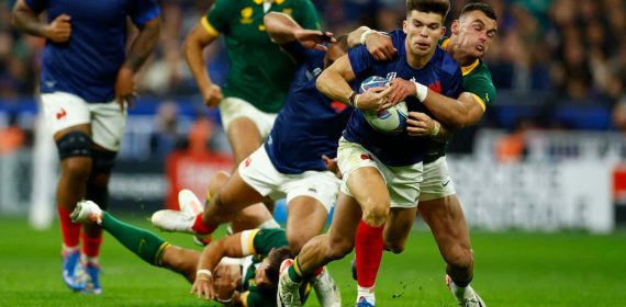 Partido de rugby entre Francia y Sudáfrica.