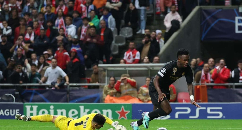 Vinicius, en el partido del Real Madrid ante el Braga.