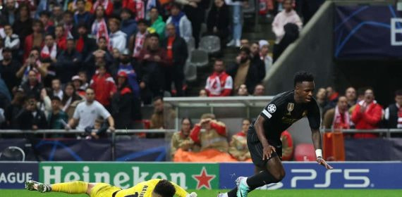 Vinicius, en el partido del Real Madrid ante el Braga.