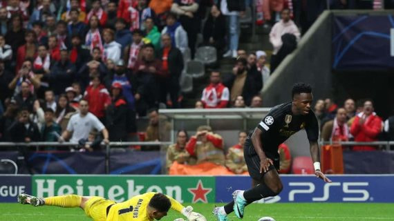 Vinicius, en el partido del Real Madrid ante el Braga.