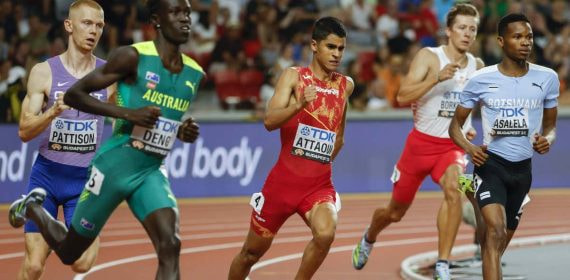 Mohamed Attaoui (22), con la camiseta de España en el 800 del Mundial de Budapest.