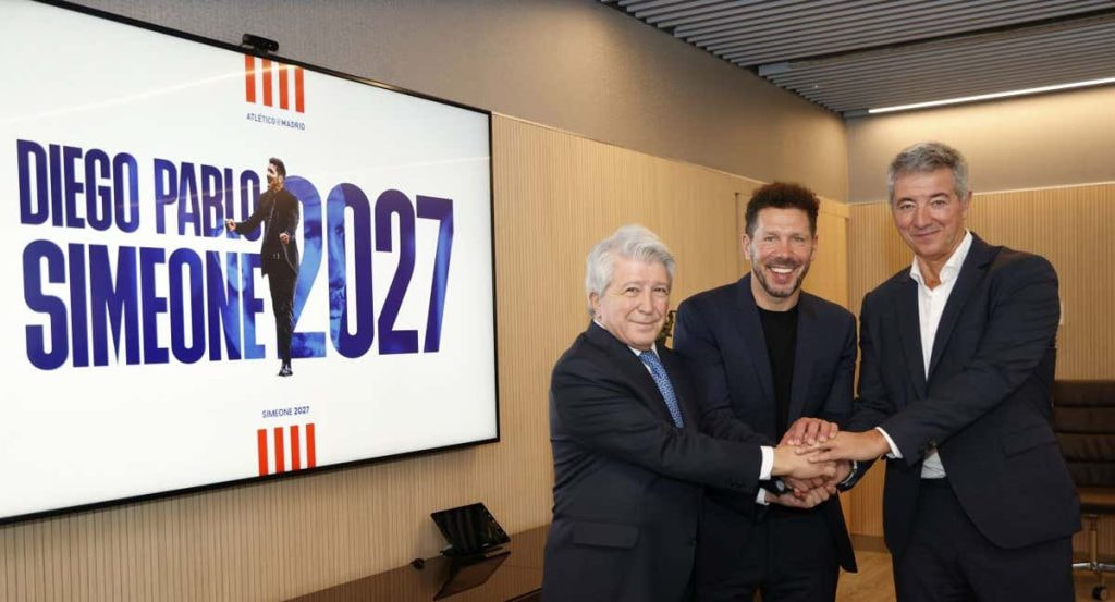 Diego Pablo Simeone amplía su vinculación con el Atlético de Madrid.