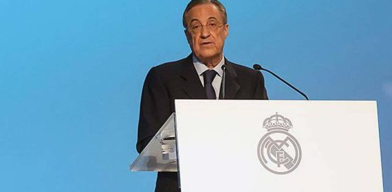 Florentino Pérez, durante el discurso en la Asamblea.