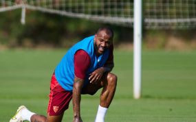 Marcao, durante un entrenamiento del Sevilla.