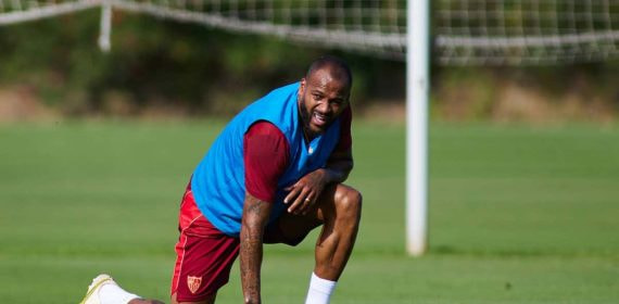 Marcao, durante un entrenamiento del Sevilla.