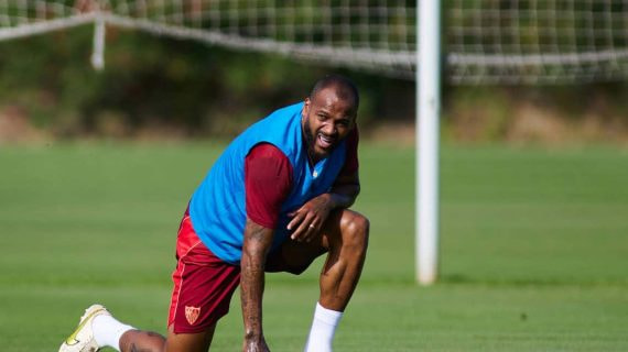 Marcao, durante un entrenamiento del Sevilla.