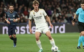Nico Paz debutó en el Santiago Bernabéu ante el Braga.