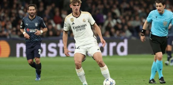 Nico Paz debutó en el Santiago Bernabéu ante el Braga.