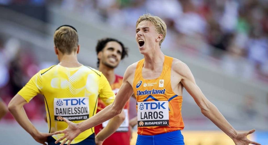 Niels Laros (18), tras la semfinal de 1.500 del Mundial de Budapest.
