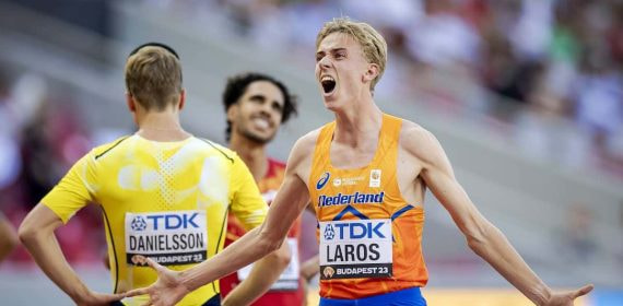 Niels Laros (18), tras la semfinal de 1.500 del Mundial de Budapest.