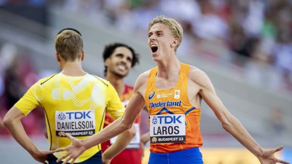 Niels Laros (18), tras la semfinal de 1.500 del Mundial de Budapest.