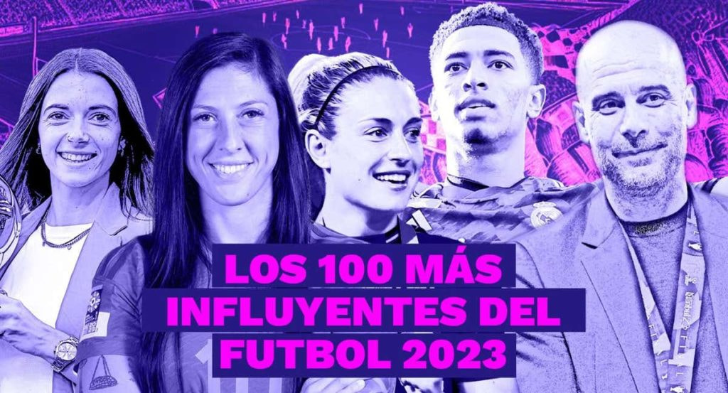 Aitana Bonmatí, Jenni Hermoso, Alexua Putellas, Jude Bellingham y Pep Guardiola.