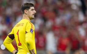 Thibaut Courtois, con la selección de Bélgica durante el Mundial.