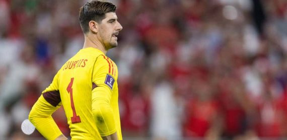 Thibaut Courtois, con la selección de Bélgica durante el Mundial.