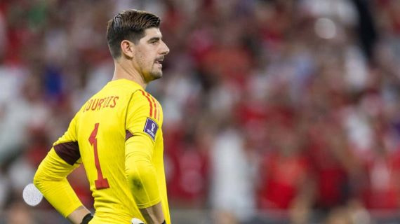 Thibaut Courtois, con la selección de Bélgica durante el Mundial.