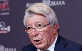 Enrique Cerezo, presidente del Atlético de Madrid, durante un acto.