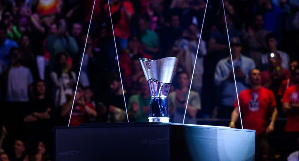 El trofeo de la Euroliga durante la pasada final four.
