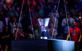 El trofeo de la Euroliga durante la pasada final four.