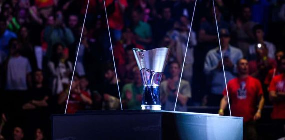El trofeo de la Euroliga durante la pasada final four.
