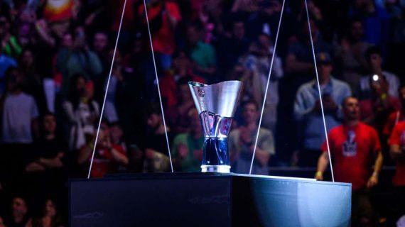 El trofeo de la Euroliga durante la pasada final four.