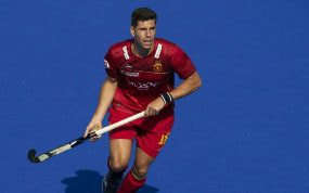Joaquín Menini durante un partido con la Selección.