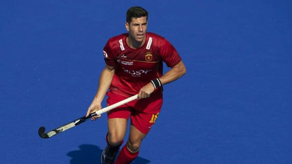 Joaquín Menini durante un partido con la Selección.