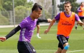 Lin Liangming, durante un entrenamiento en Valdebebas.