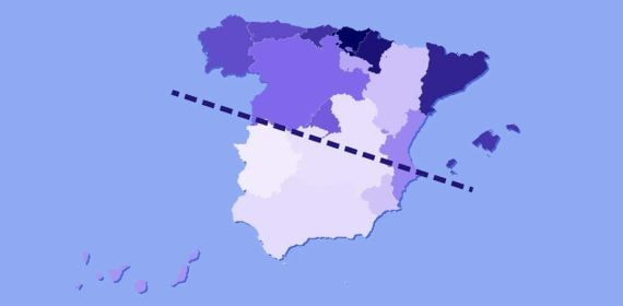 El mapa de la brecha norte-sur de los deportistas de alto nivel.