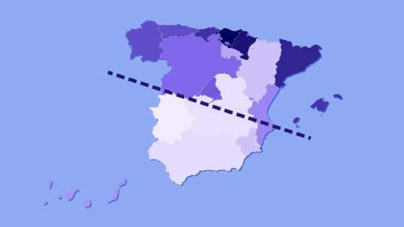 El mapa de la brecha norte-sur de los deportistas de alto nivel.