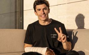 Marc Márquez tras operarse de síndrome compartimental.