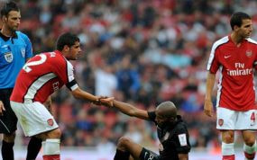 Fran Mérida durante su etapa en el Arsenal.