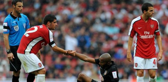 Fran Mérida durante su etapa en el Arsenal.