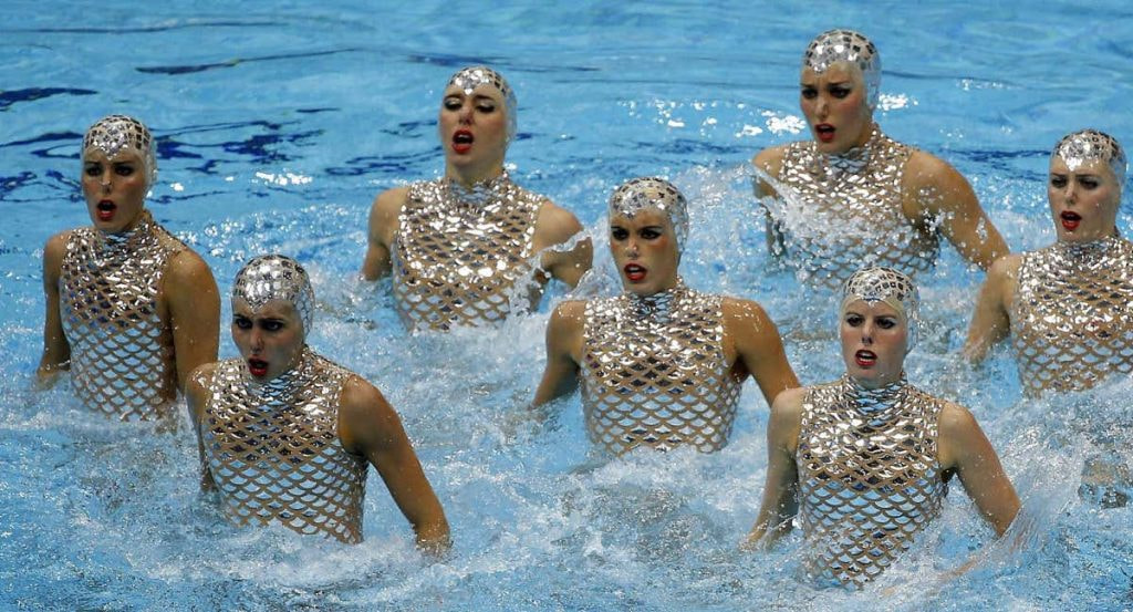 El equipo español de natación sincronizada de 2012.