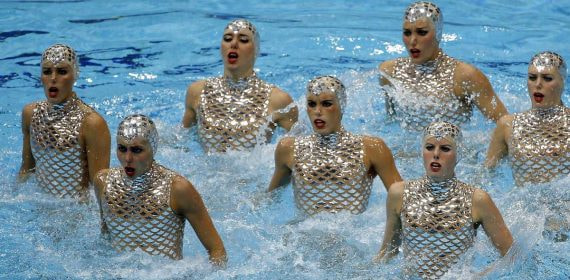 El equipo español de natación sincronizada de 2012.