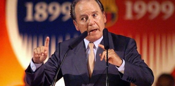 Josep Lluís Núñez en un acto del centenario del Barcelona.
