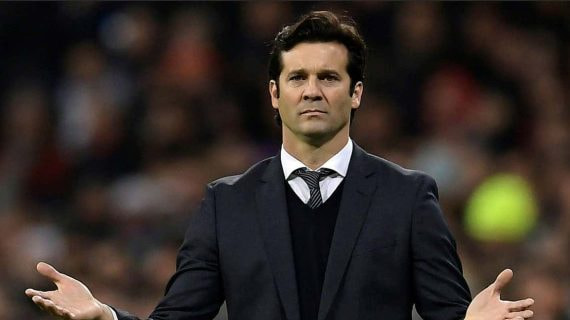 Santiago Solari, durante su etapa como entrenador del Real Madrid.