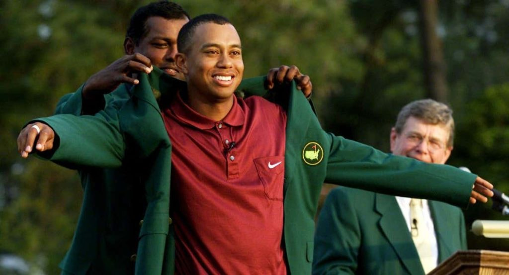 Tiger Woods ganando en Major de Augusta.