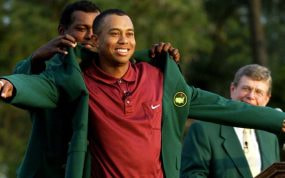 Tiger Woods ganando en Major de Augusta.