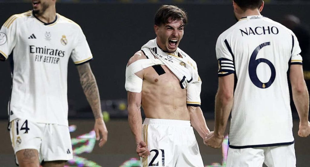 Brahim celebra su gol contra el Atlético.