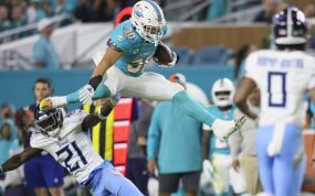 Los Miami Dolphins, en un partido de esta temporada.