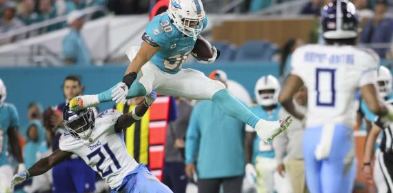Los Miami Dolphins, en un partido de esta temporada.