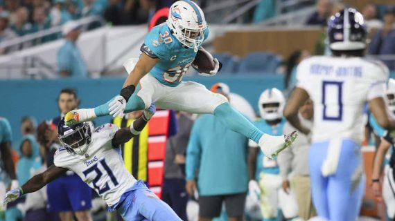 Los Miami Dolphins, en un partido de esta temporada.