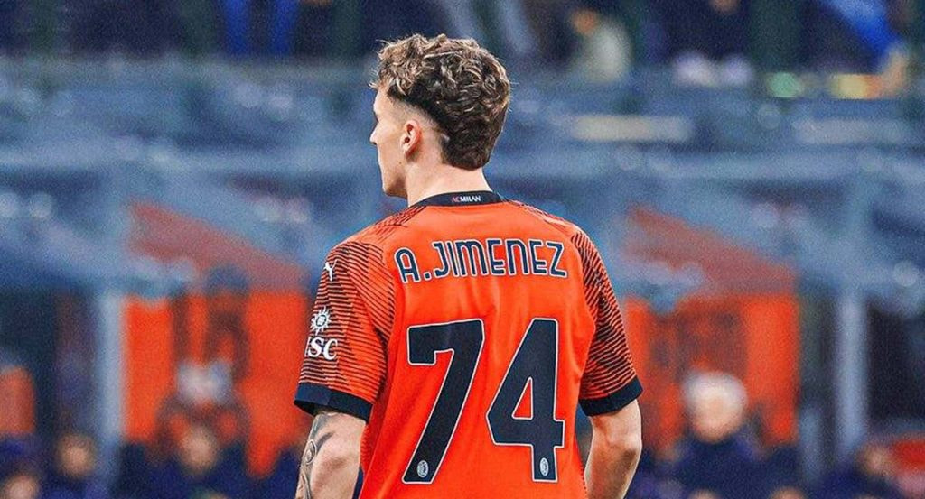 Álex Jiménez, durante su debut con el primer equipo del Milan.
