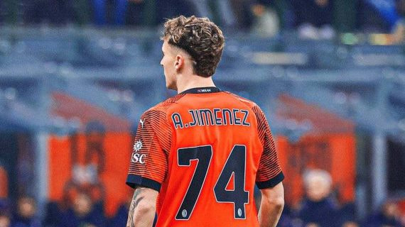 Álex Jiménez, durante su debut con el primer equipo del Milan.