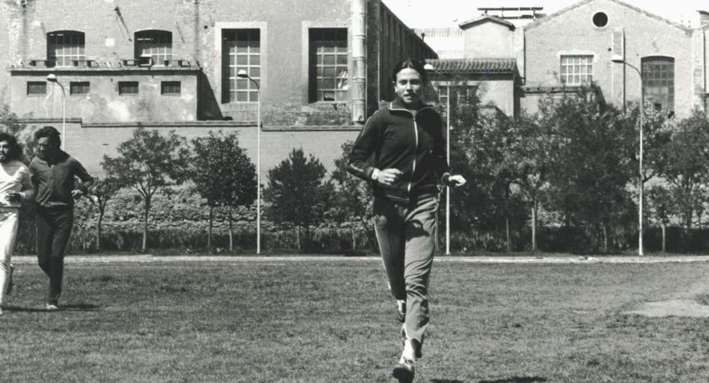 La atleta Carmen Valero durante un entrenamiento en 1977.