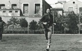 La atleta Carmen Valero durante un entrenamiento en 1977.