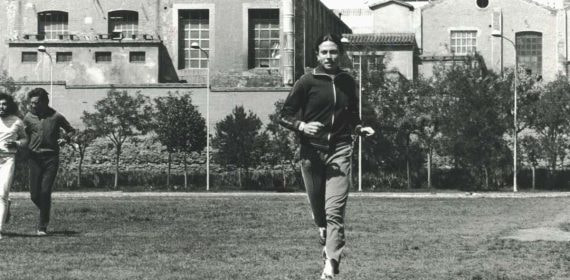 La atleta Carmen Valero durante un entrenamiento en 1977.