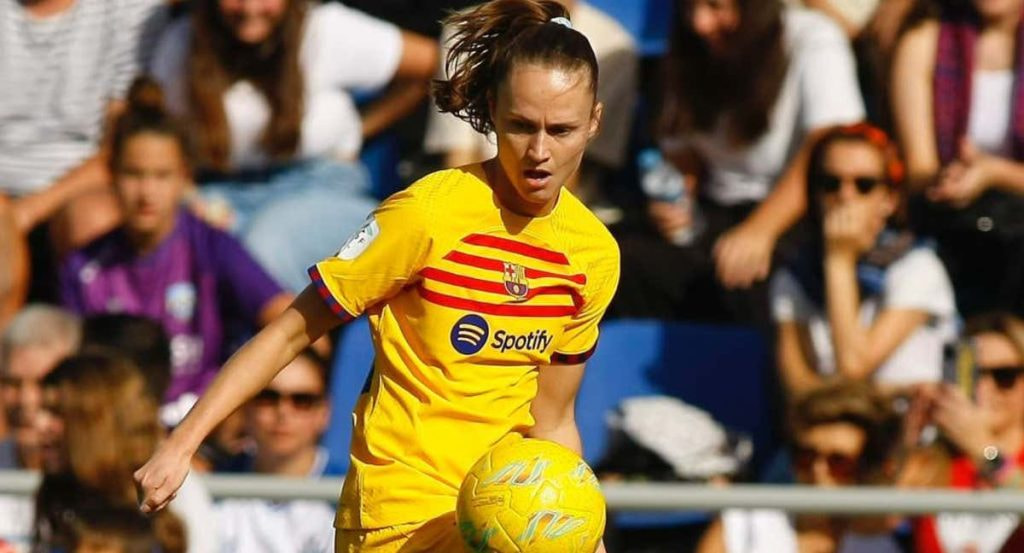 Caroline Graham Hansen, jugadora del Barça, durante un partido de la Liga F.