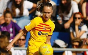 Caroline Graham Hansen, jugadora del Barça, durante un partido de la Liga F.