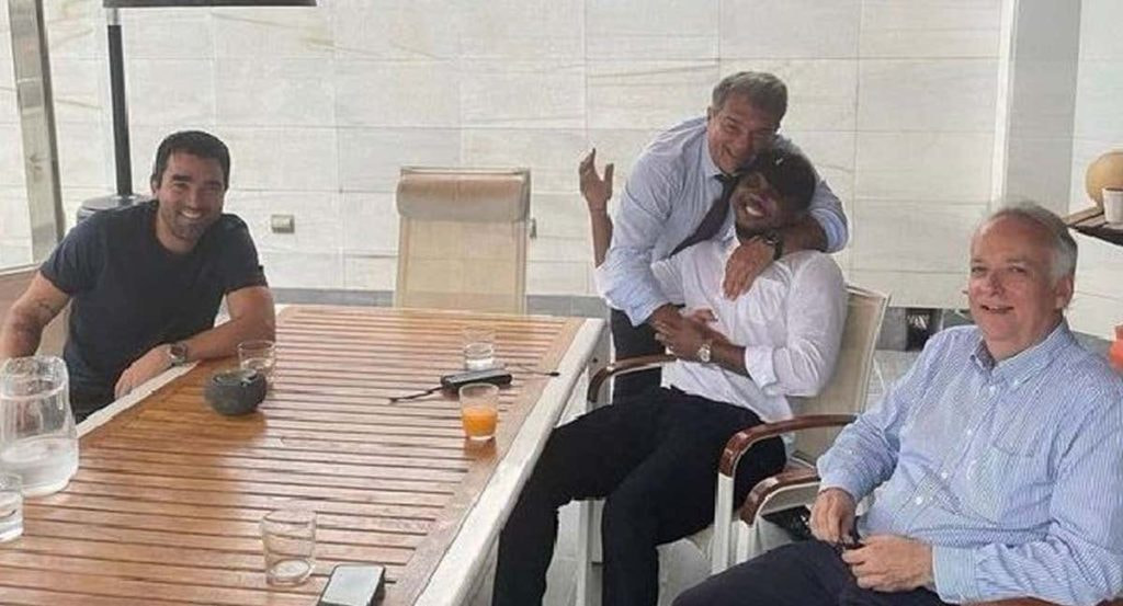 Deco, Laporta, Eto'o y Alejandro Echevarría.